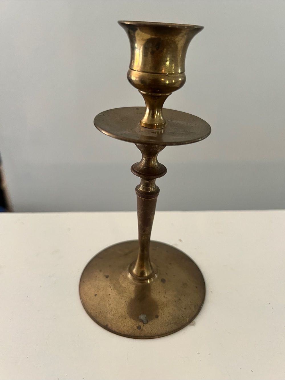 Vintage Brass Candlestick Holder - Classic Brass Home Accent